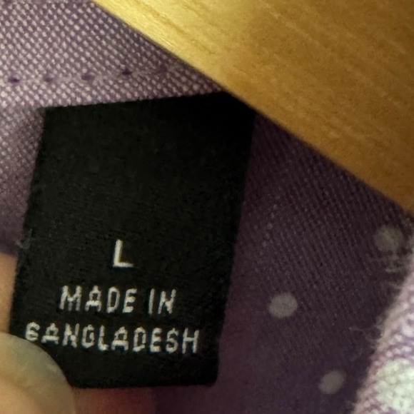 Lauren Ralph Lauren Mens Shirt Size Large Purple Polka Dot Button Down Casual - Picture 8 of 11